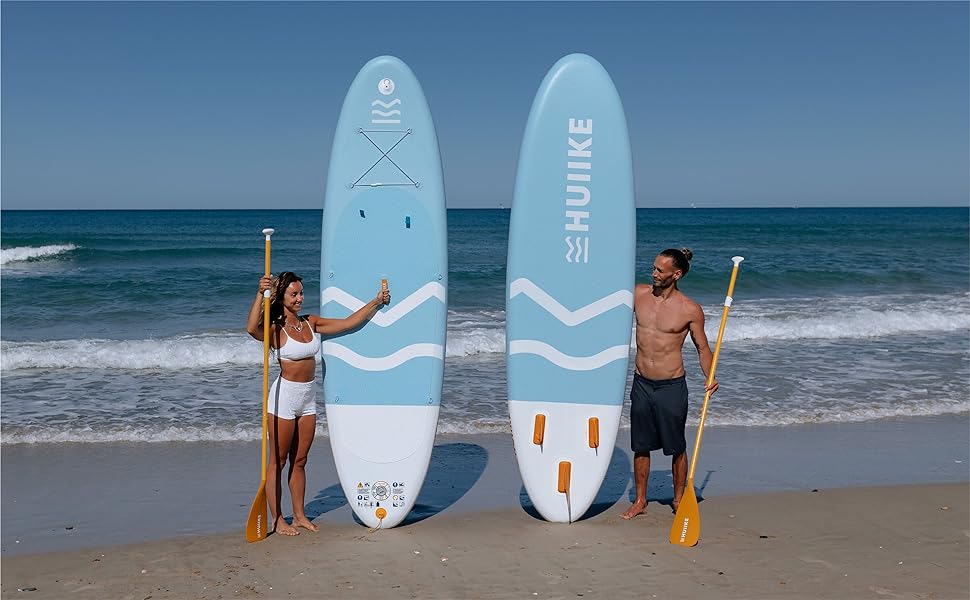 Високоякісні аксесуари для веслування Stand Up - HUIIKE Sup Board, дошка для веслування стоячи з подвійним використанням весла та сидіння для байдарки Веслування стоячи з великою стабільністю Весло для веслування стоячи синій