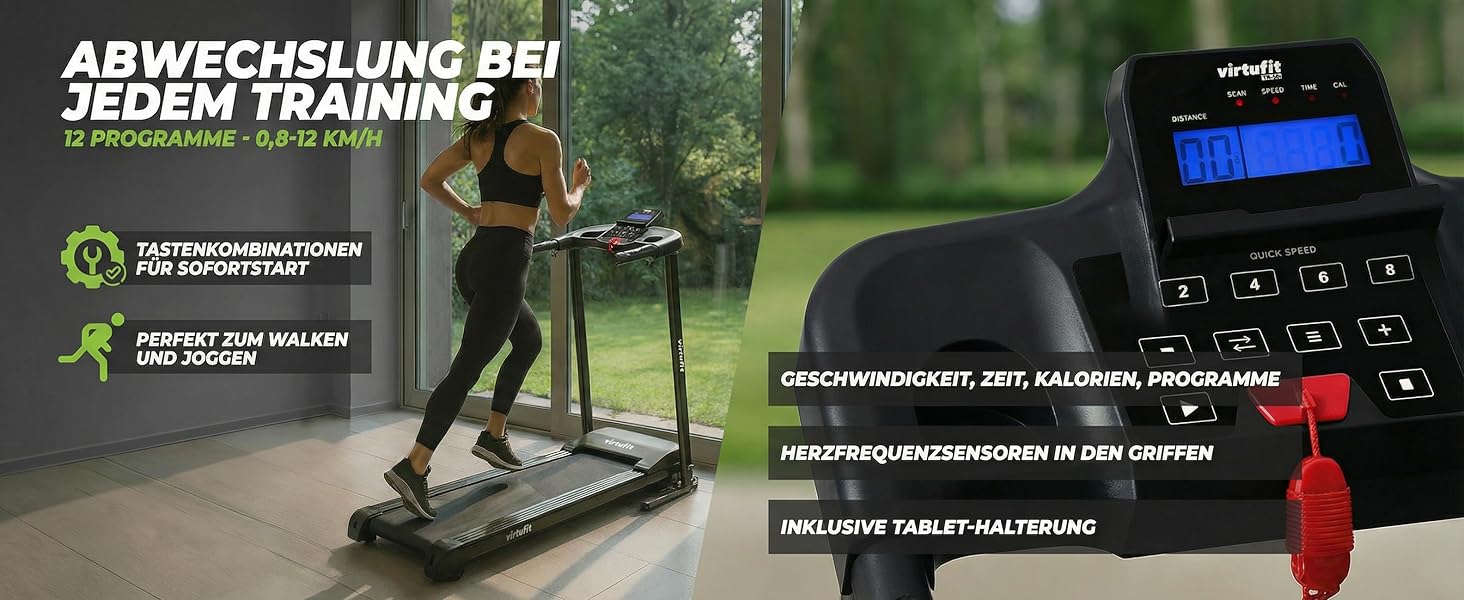 Біговий тренажер VirtuFit TR-50i: складаний, для дому, до 120 кг, з нахилом