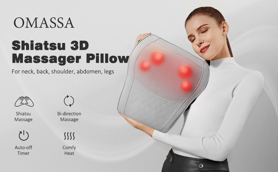 Масажер OMASSA для шиї, спини та плечей з підігрівом, шиацу, 3D розминання, масажна накидка для спини, ніг та плечей, подарунок для чоловіків і жінок