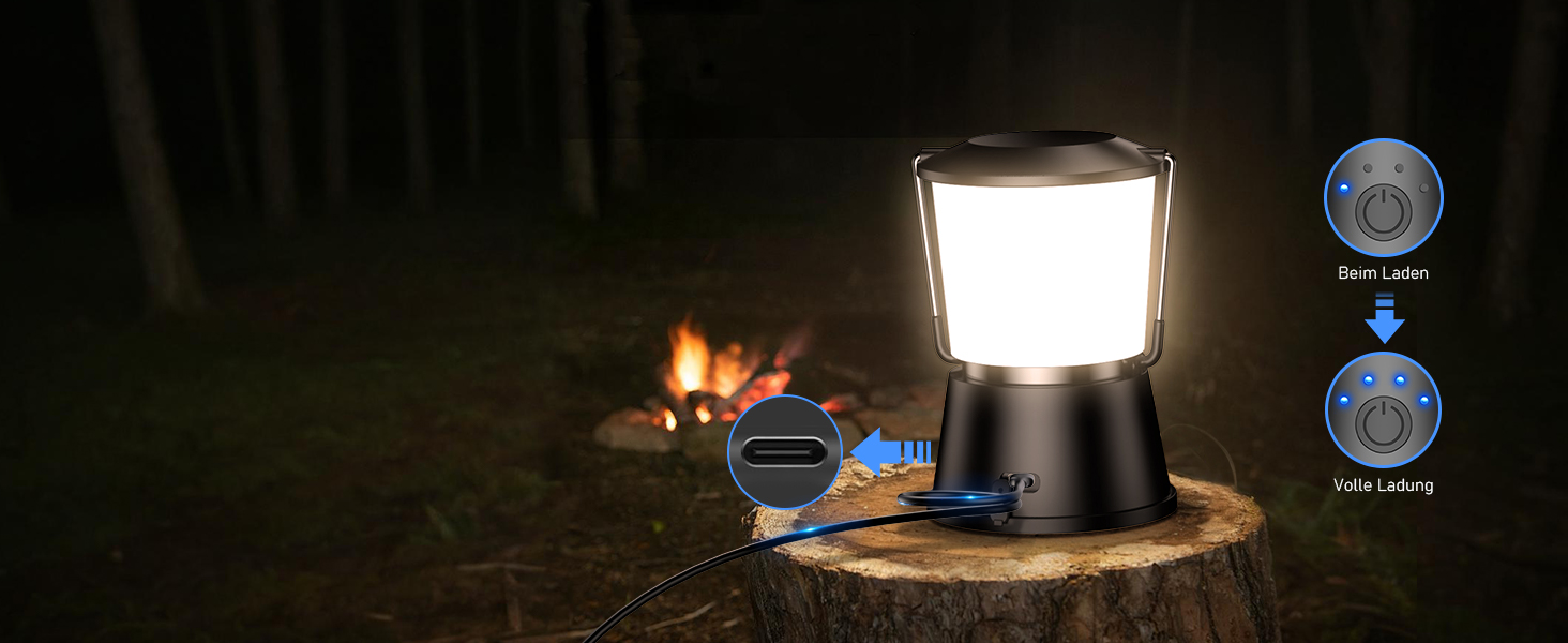 LED кемпінговий ліхтар Blukar: 2000 люмен, портативний, перезаряджається, 5 режимів, 8+ годин роботи, для кемпінгу та надзвичайних ситуацій