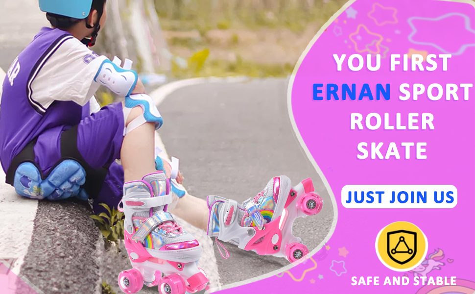 Ролики дитячі ERNAN, регульовані, світлодіодні, для дівчаток та хлопчиків, підходять для початківців, ідеальні для подарунків на Різдво та день народження, кольорові