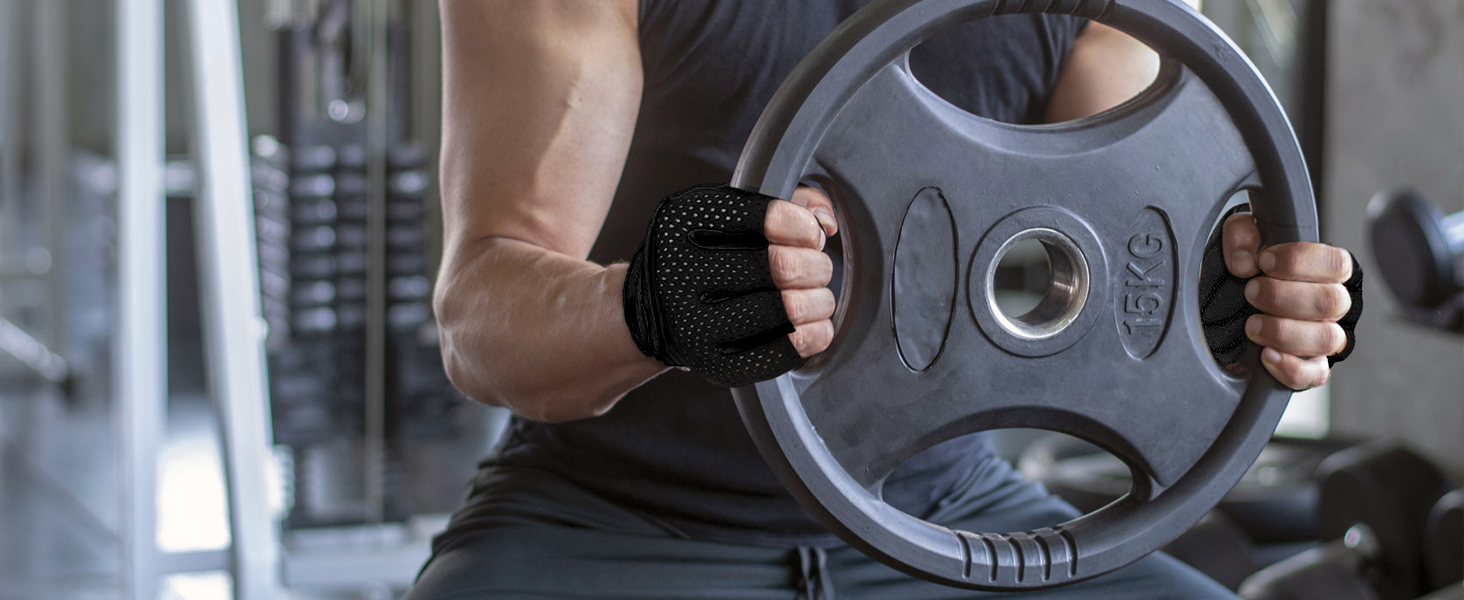 Рукавички для важкої атлетики MOREOK - [3мм гель] для чоловіків та жінок, чорні, L. Ідеально для силових тренувань, підйому ваги, тяги та підтягувань.