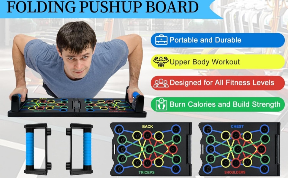 Дошка для віджимань Push Up Board, 24 в 1, складана, портативна, з двома ручками. Багатофункціональний стенд для віджимань. Ефективне тренування м'язів для чоловіків та жінок