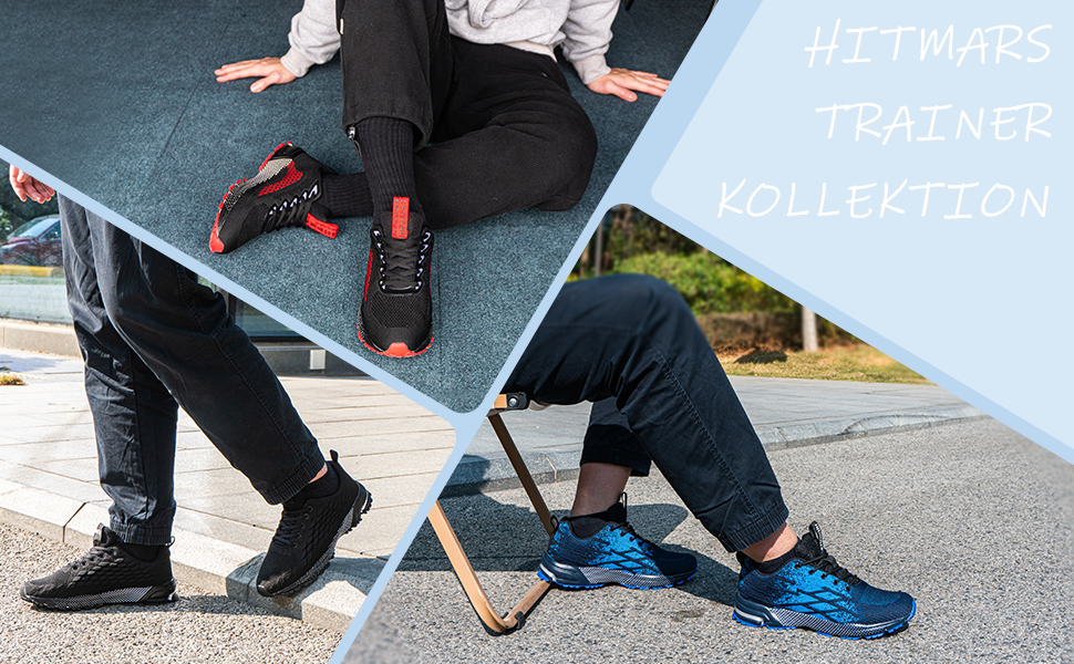 Кросівки Hitmars для чоловіків та жінок. Потужні спортивні кросівки для бігу та занять спортом. Чорний колір, розміри 36-48 EU. Модель N1