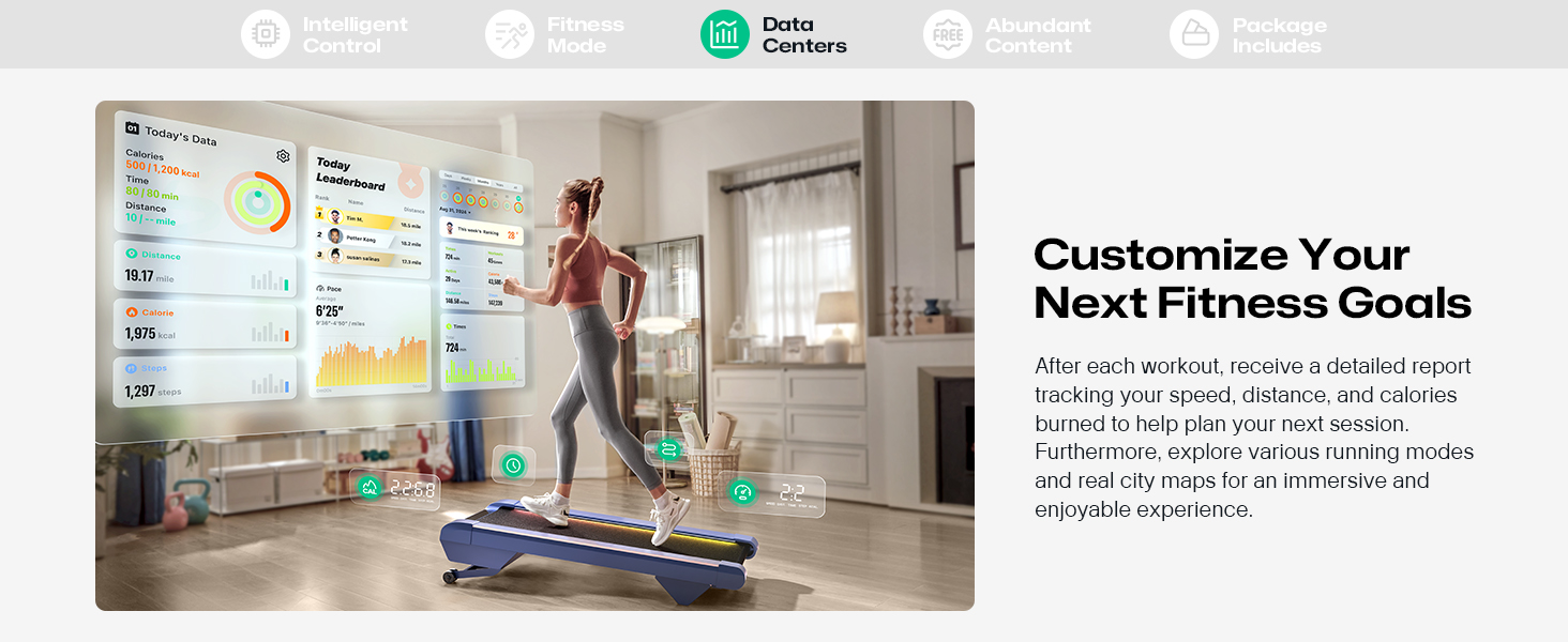 Бігова доріжка UREVO Smart Walking Pad з нахилом 14% для дому, підстільна, розширена бігова поверхня, LED-пульт, тиха безщіткова, швидкісне підсвічування, синій колір