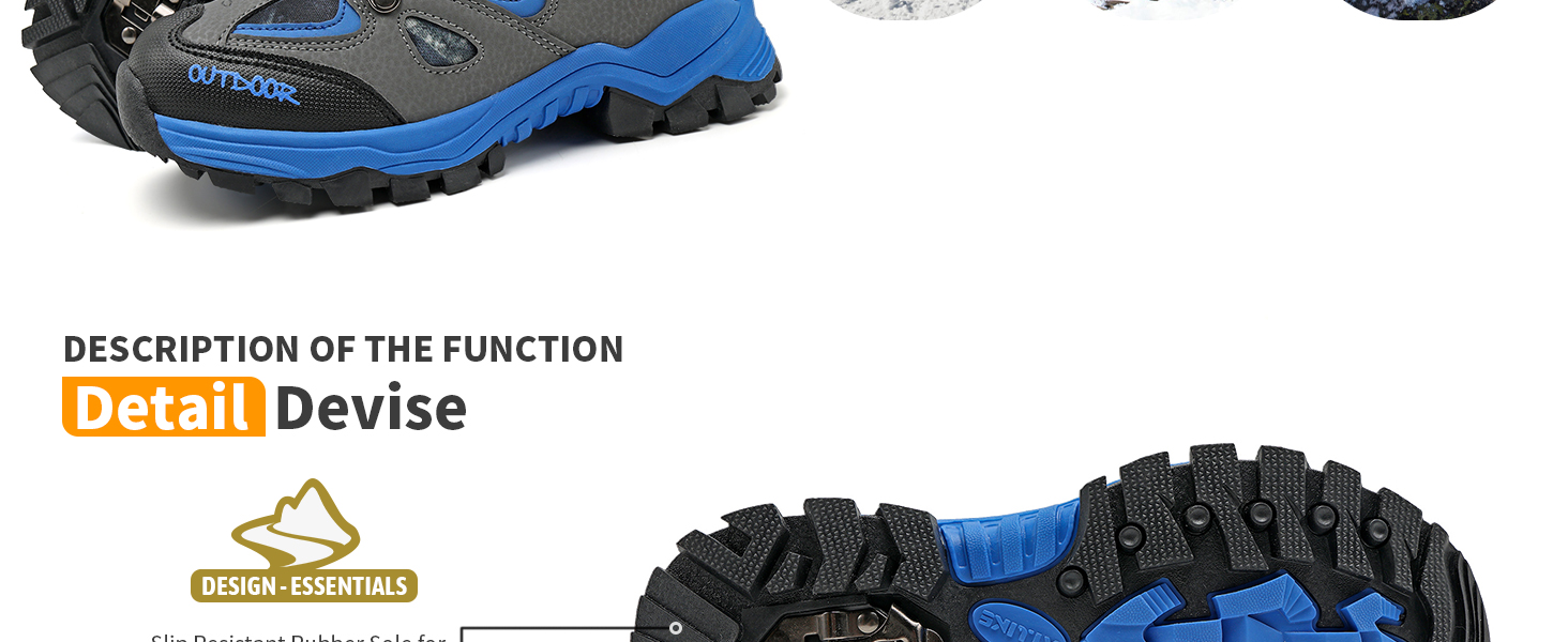 Дитячі зимові черевики VITIKE для хлопчиків та дівчаток, тепле хутро, черевики для снігу та трекінгу, 40 EU, чорний