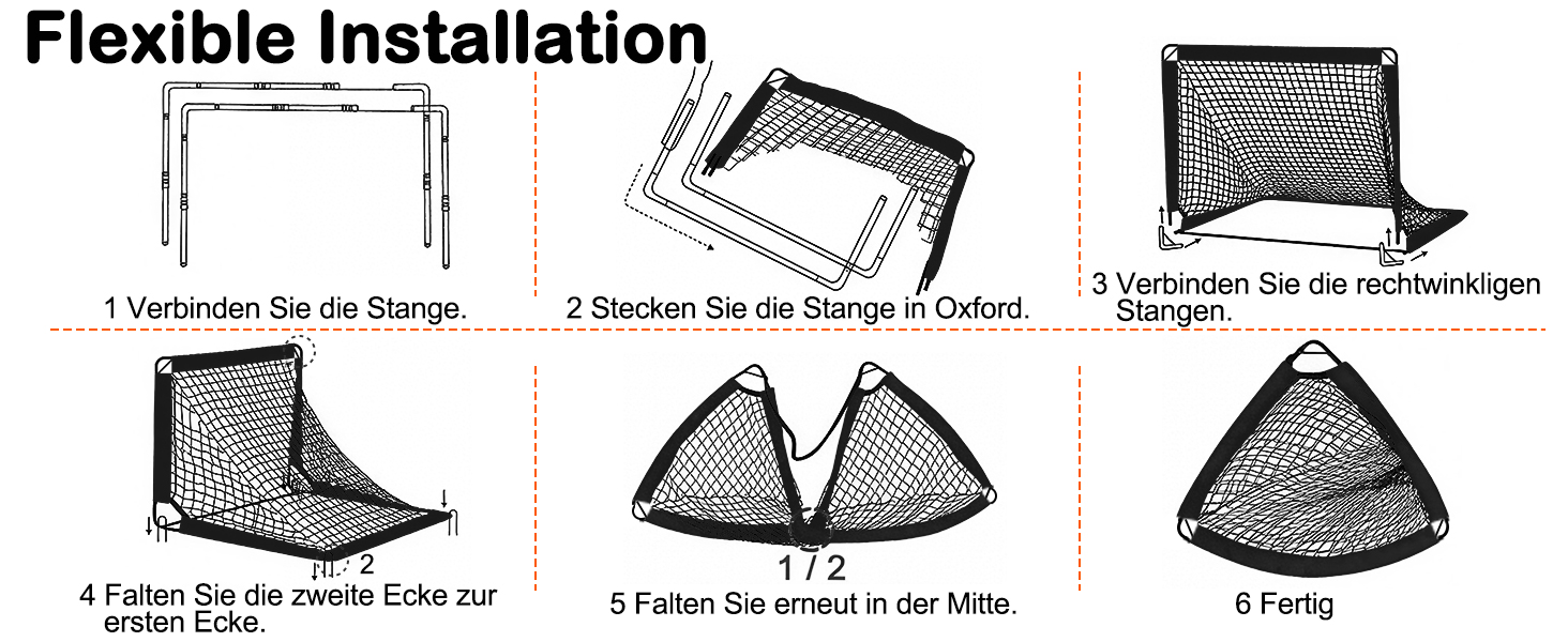 Дитячі ворота для футболу 2-в-1, 150x120 см, портативні та стабільні, 5 цілей, 4 анкера, сумка, для саду, парку, пляжу, чорний