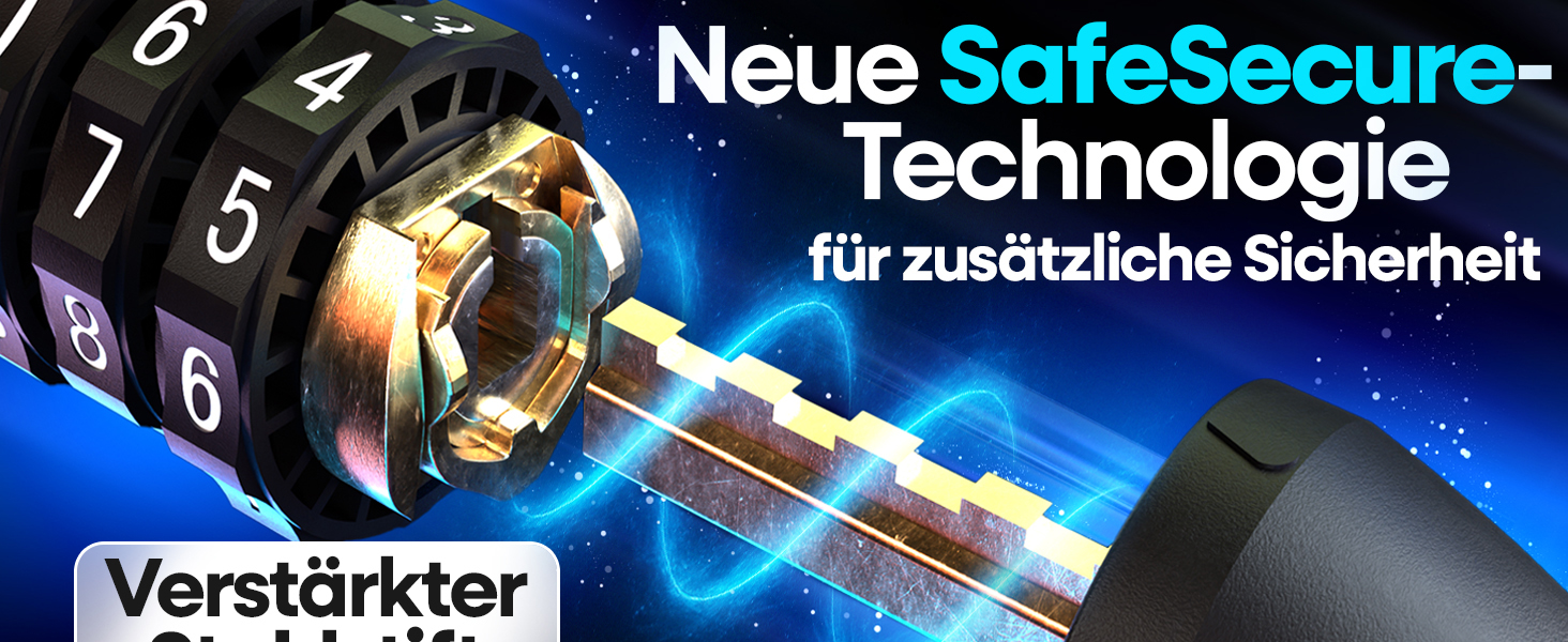 NEXTCOVER® LockPro: Захисний замок для велосипеда з кодовим замком - Оригінал - Висока безпека I 5-значний код, сталевий замок для велосипеда, захист для електровелосипеда, ланцюговий замок чорного кольору