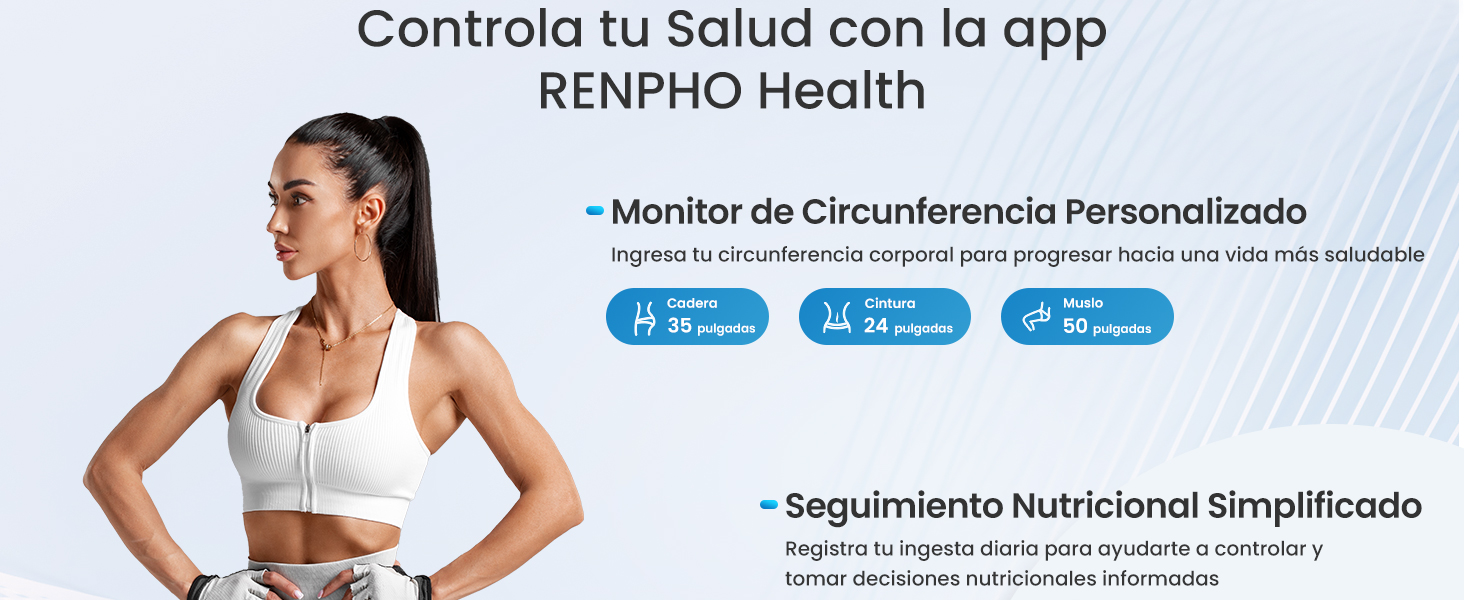 RENPHO Ваги для тіла з аналізатором складу тіла (7 в 1), Bluetooth, до 227 кг, чорні - Smart Scale Elis 300mm