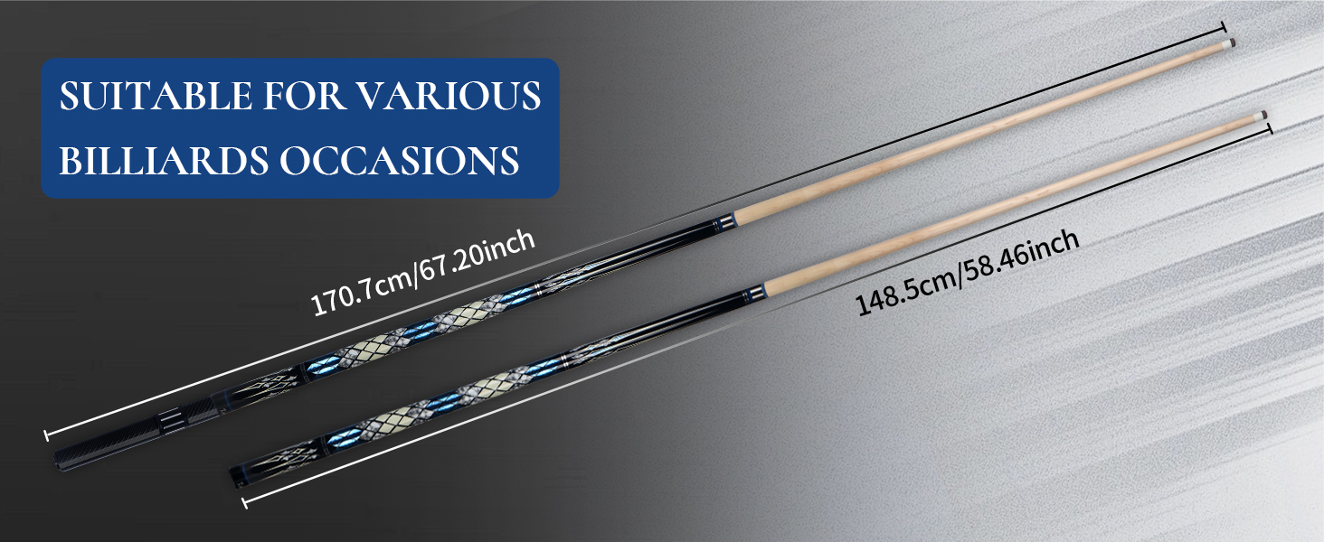 Білий більярдний кий Kmise Professional Pool Cue - 19/20/21 oz з канадського клена, з карбоновою телескопічною насадкою, для дорослих (595г)