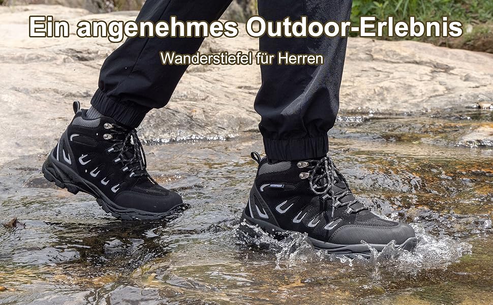 Чоловічі трекінгові черевики EARLDE, водонепроникні, чорні (43 EU)