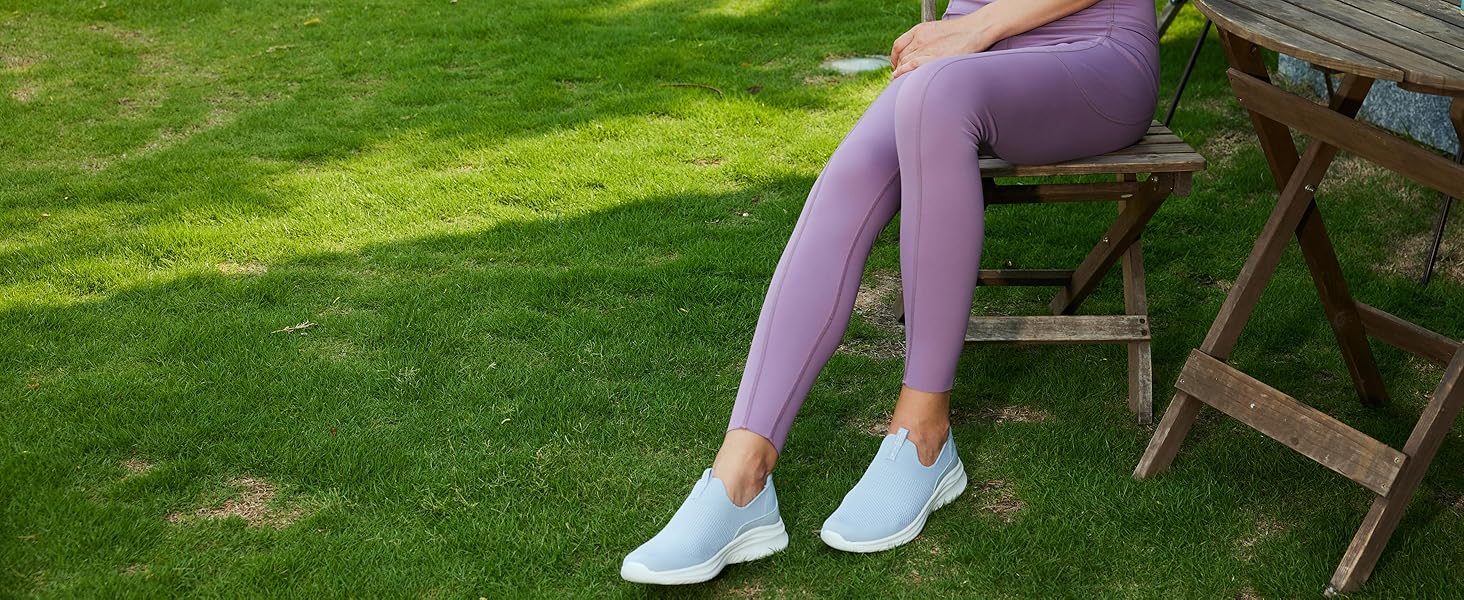 Жіночі кросівки для ходьби та тенісу TIOSEBON, сірі, дихаючі, зручні, slip-on