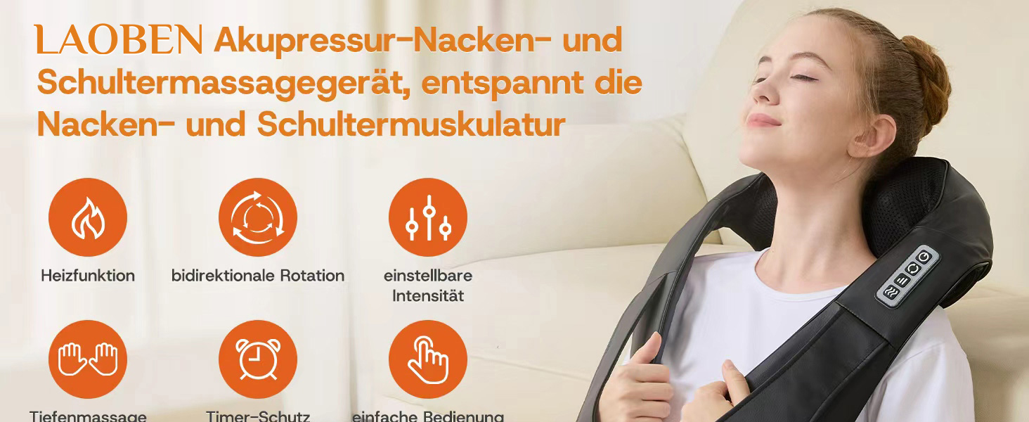 Масажер для глибокого розслаблення м'язів шиї, спини та плечей. Електричний масажер Shiatsu з термофункцією для дому, офісу та авто. Зняття м'язового болю. Чорний колір.