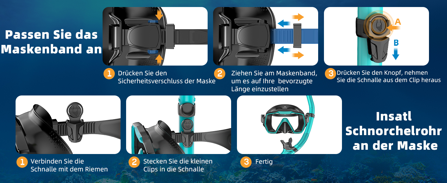 Набір для снорклінгу для дорослих: маска, трубка, регулятор, антизапітніння, антивитік, панорамний огляд, зелений