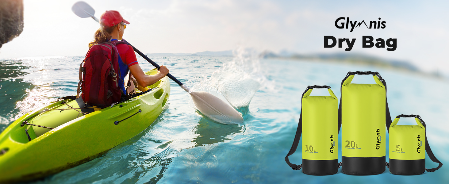 Водонепроникний мішок Glymnis Dry Bag 10L/20L: Сумка для водного спорту, пляжу, кемпінгу (Блакитний)
