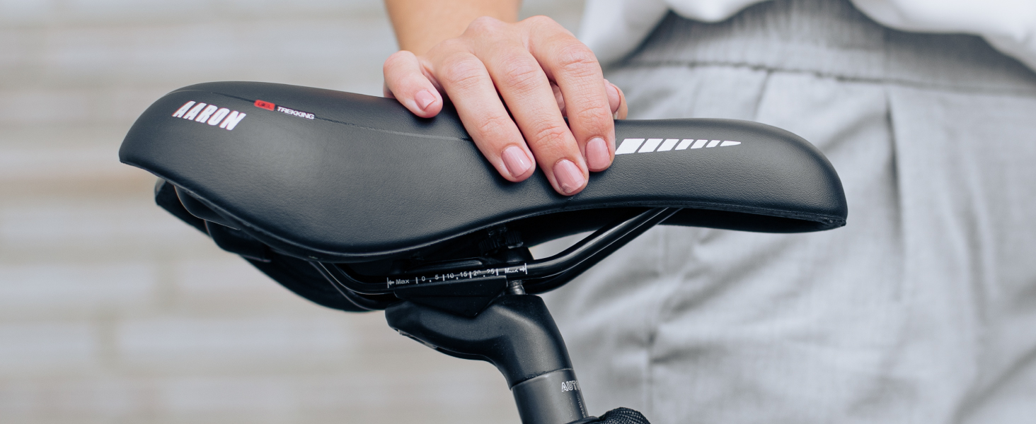 Велосипедне сідло AARON - ергономічне сідло для жінок та чоловіків, гелеве, водонепроникне. Підходить для трекінгового велосипеда, гірського велосипеда, міського велосипеда, електровелосипеда