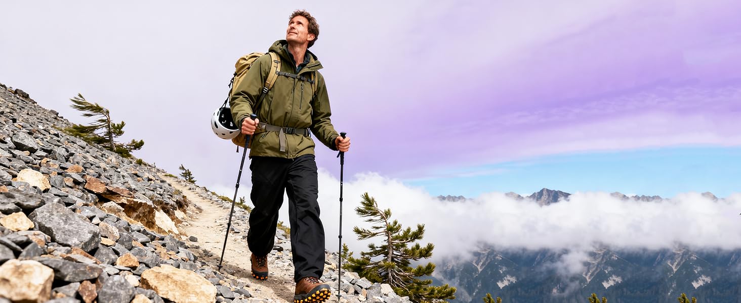 Телескопічні палиці для скандинавської ходьби та трекінгу (2 шт), складані, 110-130 см, алюмінієві, чорні, з гумовими наконечниками та сумкою