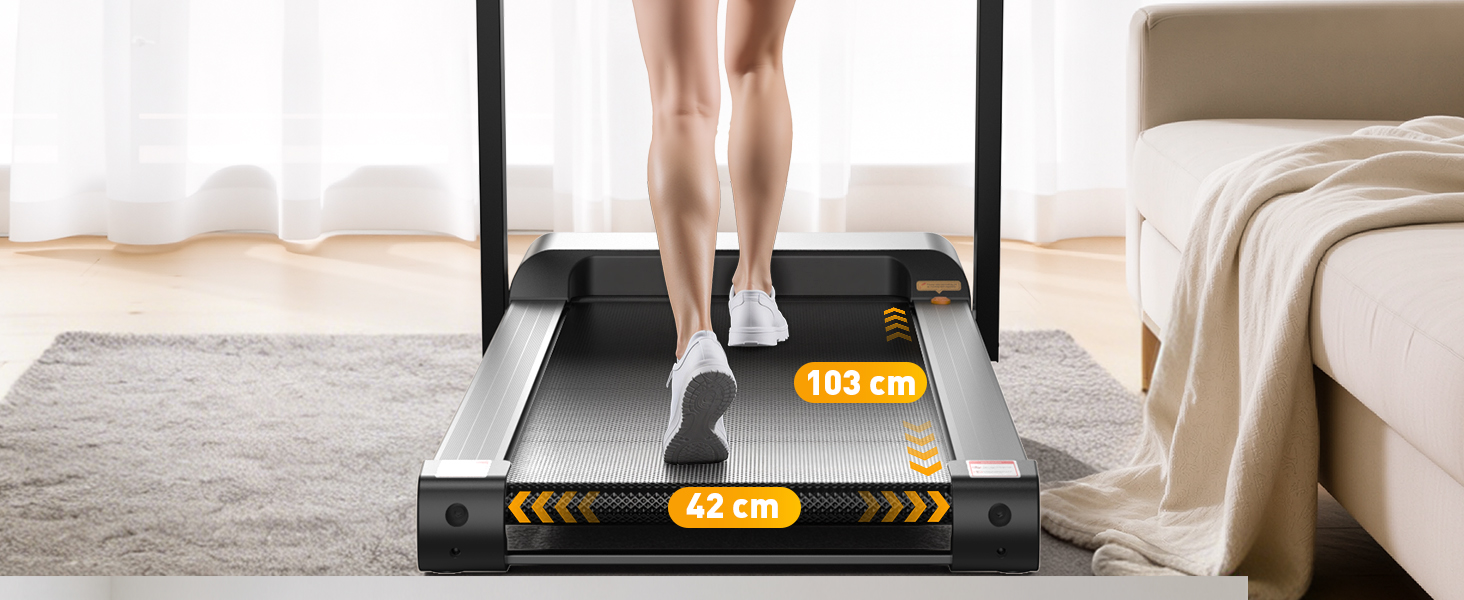 Складний біговий тренажер для дому з автоматичним нахилом 15%, потужність 3.5 PS, 12 програм HIIT, Smart App, швидкість 1-14 км/год, LED дисплей, вимірювання пульсу, вантажопідйомність 136 кг, чорний