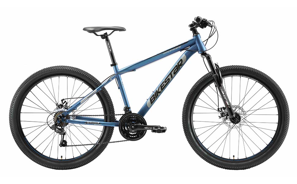 Гірський велосипед BIKESTAR Hardtail Shimano 21 швидкісна передача, дискове гальмо 26, шини 27.5, 29 дюймів 15 17 19-дюймова рама MTB Кадр 15 (кадр 17', 27,5 чорний)