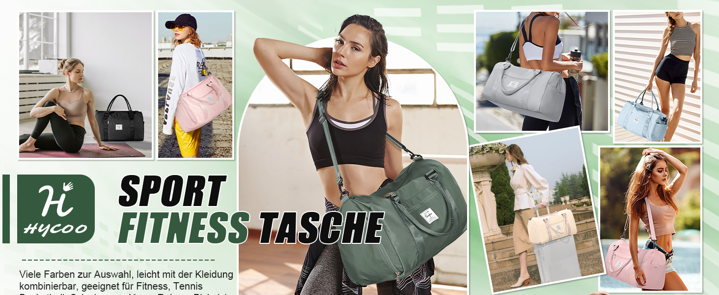 Спортивна сумка HYC00 для жінок та чоловіків: дорожня, для тренувань, з відділенням для мокрого одягу та взуття, армійсько-зелена