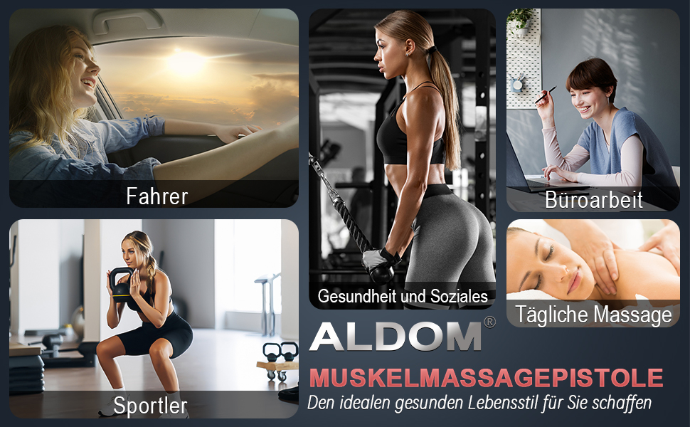 Масажер для м'язів, електричний масажний пістолет з 30 швидкостями та 8 насадками (червоний)