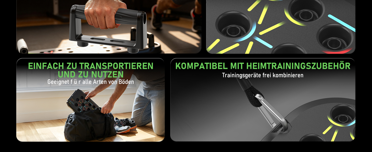 Складані віджимання-грифи 20 в 1 для силових тренувань вдома, фітнес-опори для віджимань Push Up Bar, чорний набір