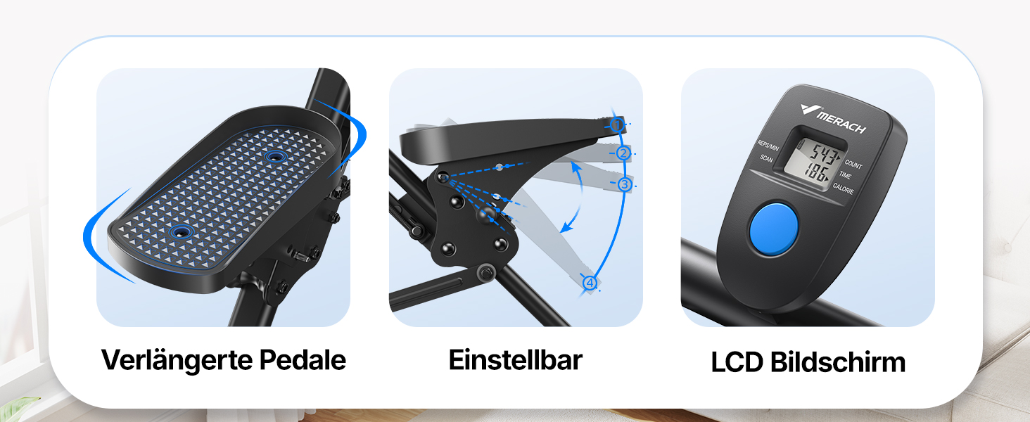 MERACH Stair Stepper Pro: кардіо-тренажер для дому з регулюванням навантаження, складаний вертикальний степер, фітнес-обладнання (2499B1)