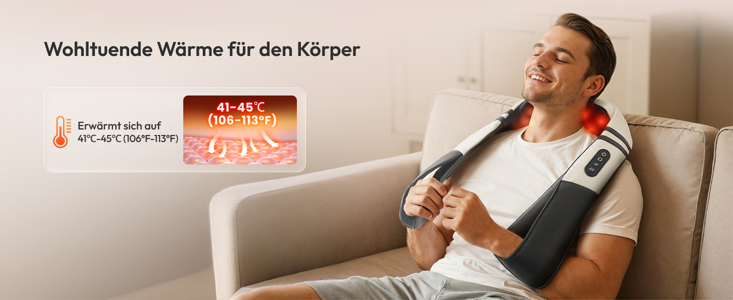 Масажний накид для крісла з підігрівом та 3D масажем, Shiatsu масажер для спини з 3 рівнями інтенсивності, Romm (V-WMN01)