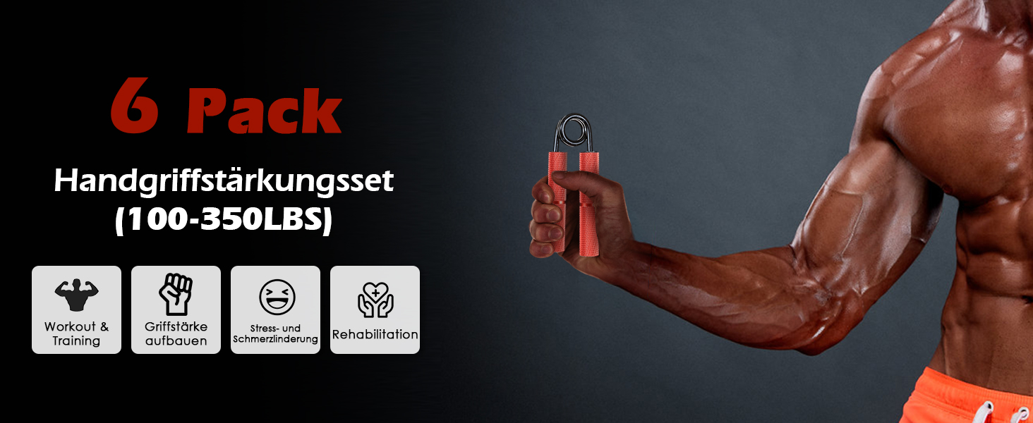 Набір для тренування сили рук Handtrainer - 6 штук (23-91 кг) для розвитку м'язів та реабілітації