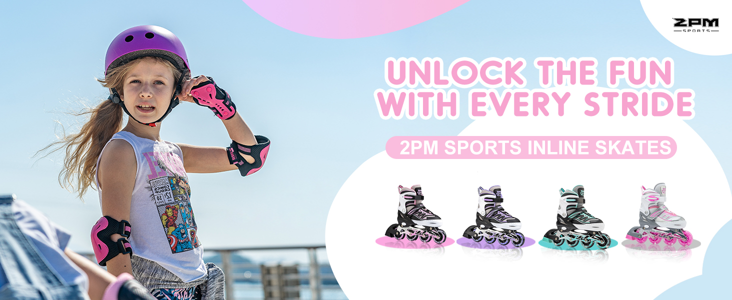 Інлайнери дитячі 2PM SPORTS Cytia Rosa/Violett, розмір 32-35, з LED-підсвічуванням, регульовані, для дівчаток та хлопчиків