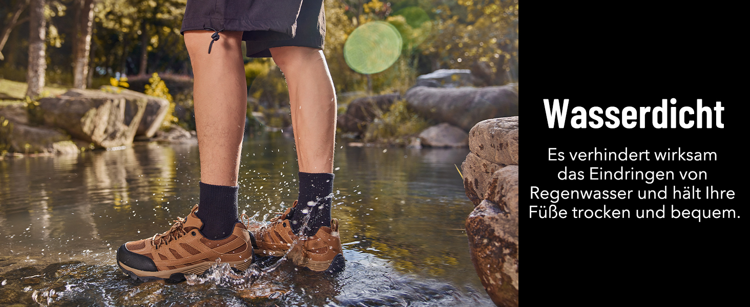 Чоловічі трекінгові черевики SHULOOK, водонепроникні, легкі, з антиковзаючою підошвою, чорно-червоні, 44 EU