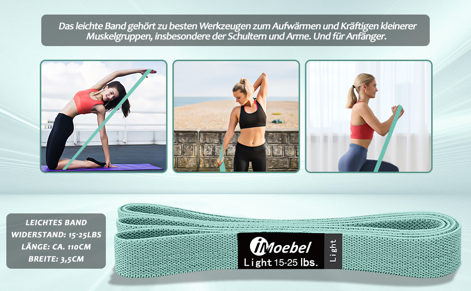 Фітнес-еластичні стрічки iMoebel - Набір 3 шт. для силових тренувань, кроссфіту, йоги, домашніх занять (блакитний/рожевий/фіолетовий)