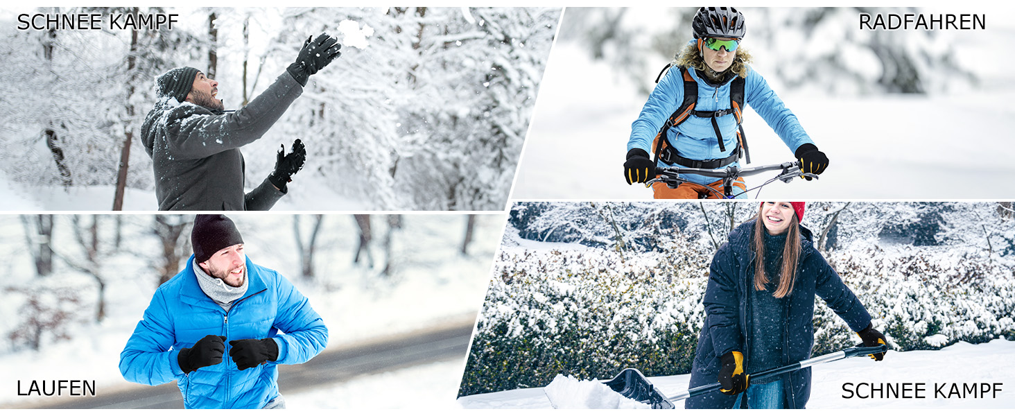 Зимові рукавички OZERO для чоловіків та жінок -30°C, з оленячої шкіри, водонепроникні, вітронепроникні, для водіння, походів, велосипеда, чорні