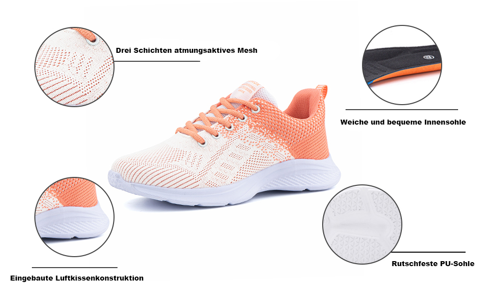 Жіночі кросівки Hitmars для бігу та фітнесу: зручні, з амортизацією, для занять спорту та прогулянок. Розміри EU 36-46, кольори: чорний, рожевий, червоний, помаранчевий, фіолетовий