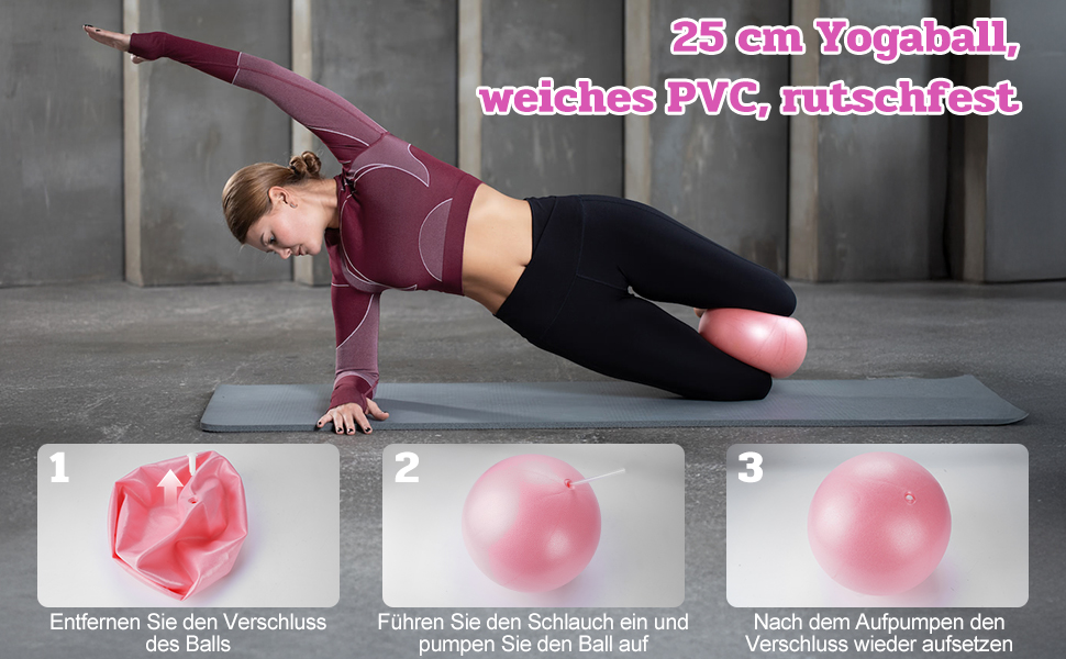 Набір для пілатесу 13 шт: кільце, фітнес-м'яч, еластичні стрічки, масажне кільце, для дому та фітнесу, рожевий