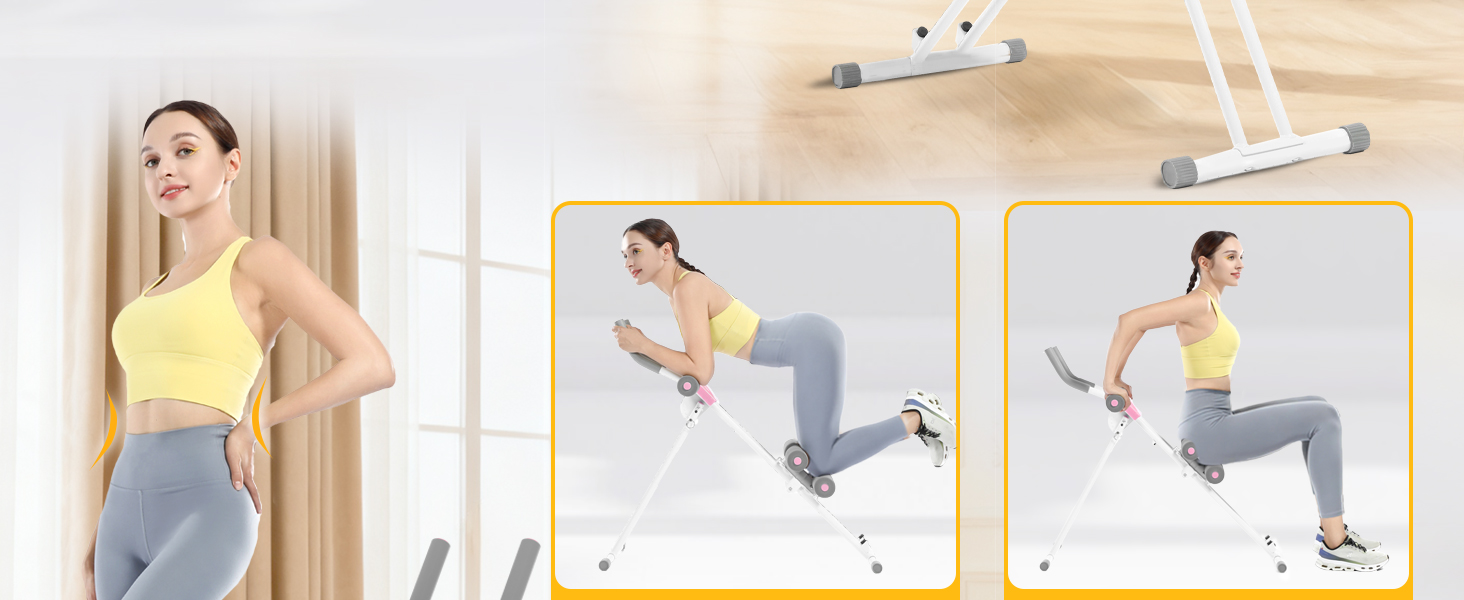 Тренування пресу GuuG: компактний тренажер для дому, для чоловіків та жінок, рожевий