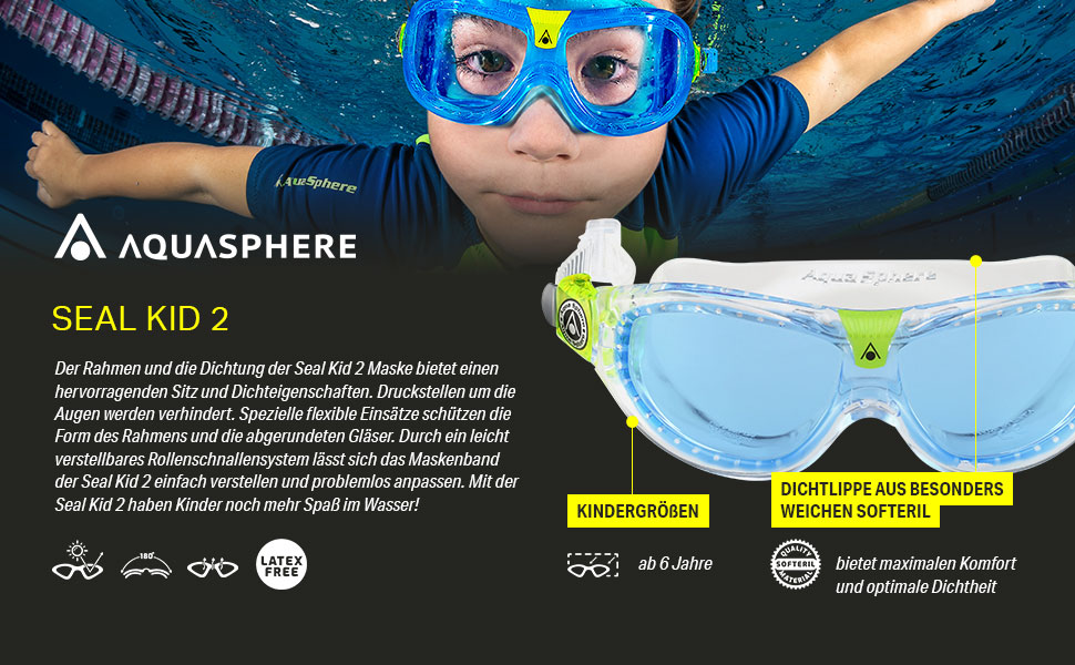 Окуляри Aquasphere Seal KID, захист UV, силікон, проти запотівання, фіолетовий