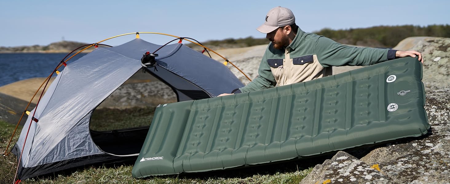 Надувна ізомат Extradicke 12 см - з насосом та подушкою. Ідеально для кемпінгу, піших прогулянок та байкпакінгу