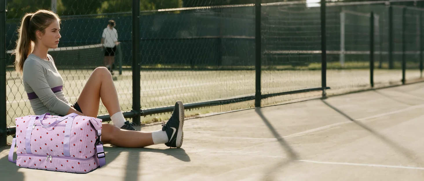 Спортивна сумка-рюкзак для жінок, 35л, Weekender, для подорожей та тренувань, з відділенням для взуття та мокрих речей, бежева