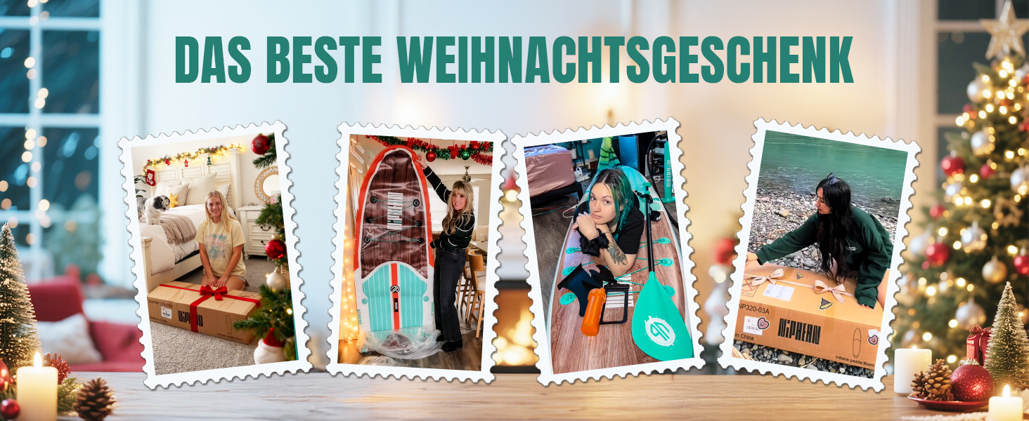 Надувне SUP-борд Niphean Stand Up Paddle Board з сидінням та аксесуарами, 320 см, для 2 осіб, до 200 кг