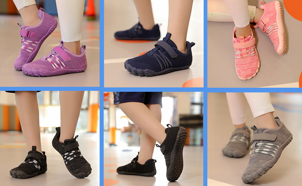 MIFAWA дитячі шкарпетки-кросівки (барфут) для хлопчиків та дівчаток, широка передня частина, Zero-Drop, аквашузи, плавальні тапки, розмір 26-37, чорний