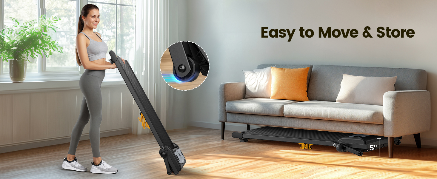 Walking Pad: Тиха бігова доріжка 3-в-1 з регулюванням нахилу до 12%, швидкість до 6 км/год, вантажопідйомність 120 кг, LED-дисплей та пульт керування. Ідеально для дому та офісу (Чорний)