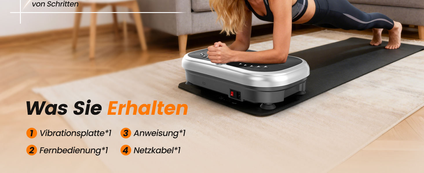 Вібраційна платформа 200W для фітнесу з пультом дистанційного керування, 120 рівнів, ультразвук та гумові ніжки – для домашніх тренувань, підтяжки м'язів та регенерації, ідеально для жінок та людей похилого віку, сріблястого кольору