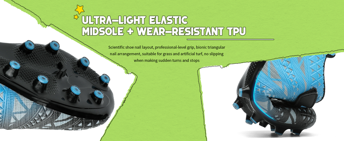 Дитячі футбольні бутси ASHION для футболу та активного відпочинку, розмір 32 EU, блакитно-чорні