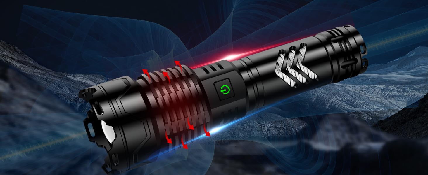 Ліхтар LED Glarylight USB-C, 500000 люкс, 5 режимів, водонепроникний IPX7, для кемпінгу та туризму
