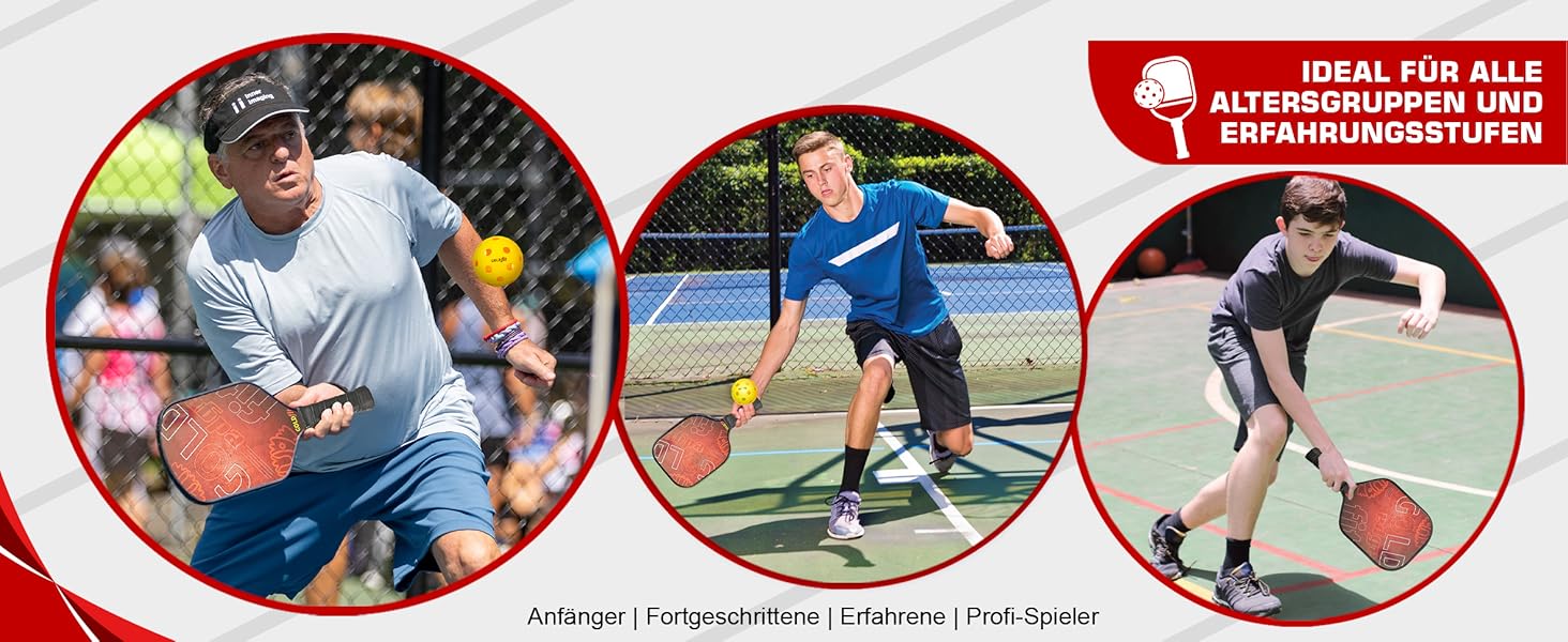 Набір для піклболу з карбоновим волокном, 4 м'ячі, сумка, легкий, ергономічний, для чоловіків та жінок всіх рівнів