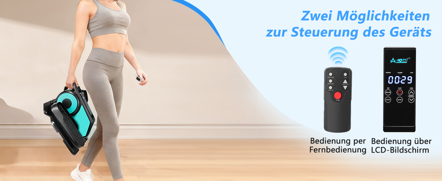 Еліптичний тренажер під стіл EM-03: електричний велотренажер для сидіння з пультом, міні-степер, регульована швидкість, для людей похилого віку та дорослих (блакитний)