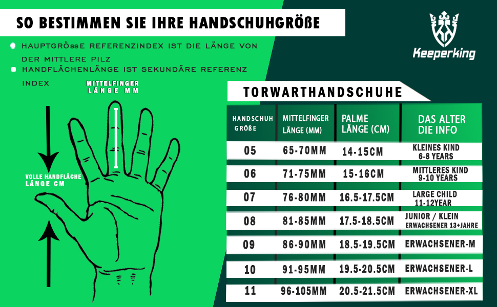 Футбольні воротарські рукавички Keeperking для дітей, підлітків та дорослих. Без захисту пальців, 4 мм латекс, довга долоня, унісекс, чорний.