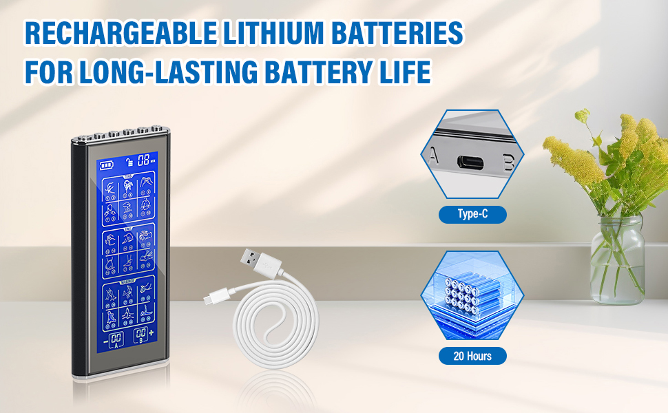 Пристрій TENS/EMS для зняття болю: 3-в-1 Reizstromgerät з 36 режимами, електрична стимуляція нервів, 2 канали, 10 електродів для рук, ніг, спини, плечей (чорний)