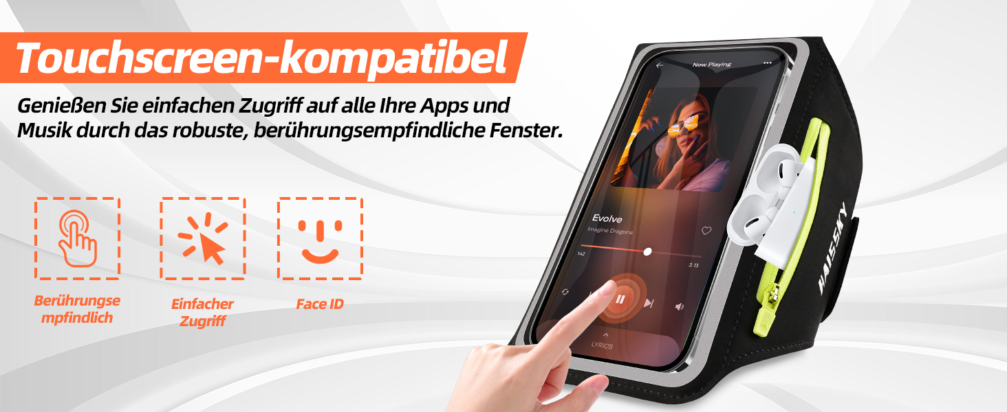 Спортивний браслет для телефону Guzack: універсальний, для бігу, до 6.9' (iPhone, Samsung, Huawei, Xiaomi)